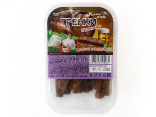 Мясные снеки: Сурские гренки Чеснок с зеленью (100 гр)